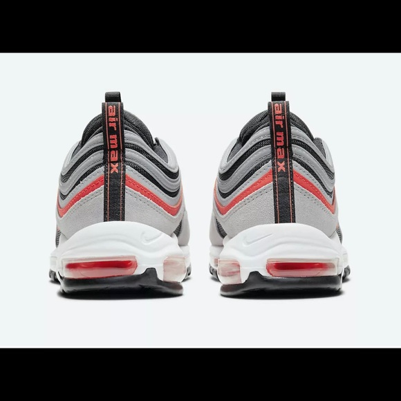 Nike Air Max 97 Radiant Red Wolf Grey Black White Infrared DB4611 002 Men’s Sz 8 - Picture 6 of 6